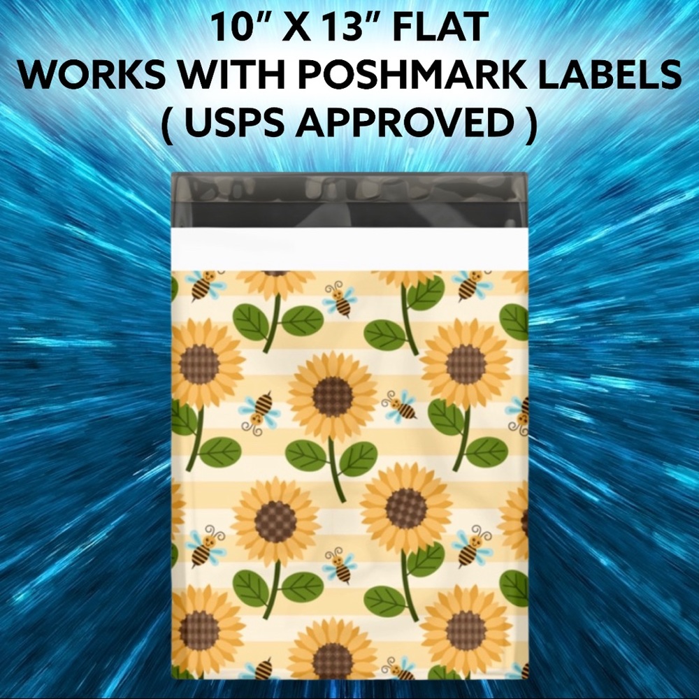 25 10X13 Sunflower Bee Poly Mailers PRICE IS FIRM - Picture 4 of 6